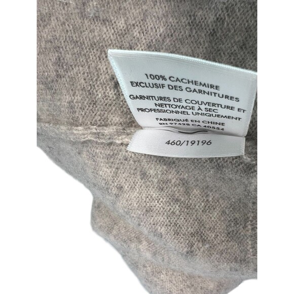 White +  Warren Cashmere Luxe Zip Hoodie Sweater in Light Gray $495 Size Medium - Picture 6 of 9